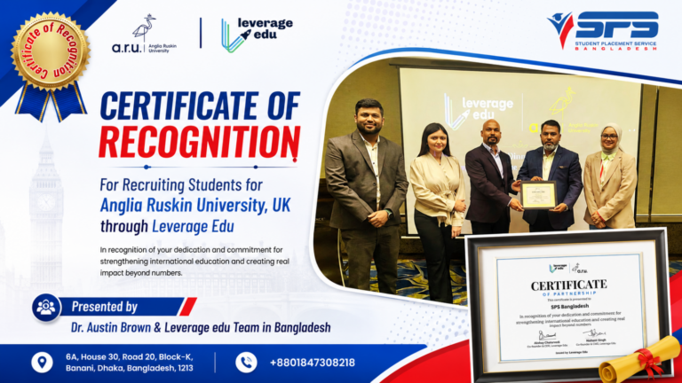 SPS Bangladesh and Leverage Edu partnership for Anglia Ruskin University student recruitment